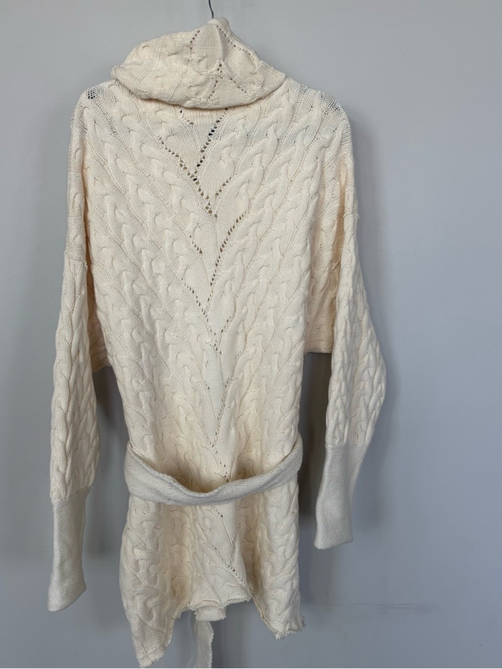 Free‎ People For The Love of Cables Cowl Neck Sweater Dress Size L - Picture 5 of 10